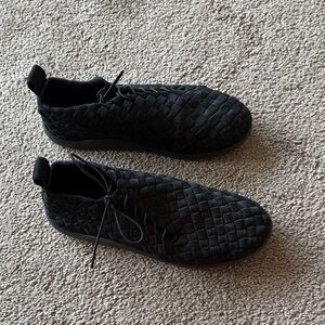 Bottega Veneta Black Woven Sneakers